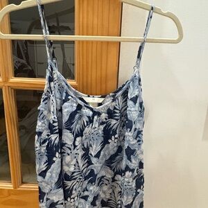 H&M Navy and White Floral Top